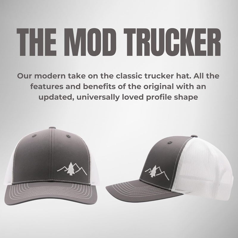 Lindo Trucker Hat [ Great Outdoors Design ] for Men and Women: Mid Profile Cap with Breathable Mesh Back and Adjustable Snap - Image 2